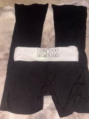 Victoria's Secret PINK Black and White Logo Leggings